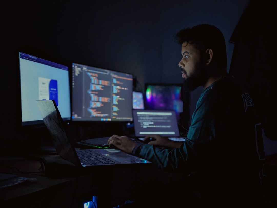 Developer working on software